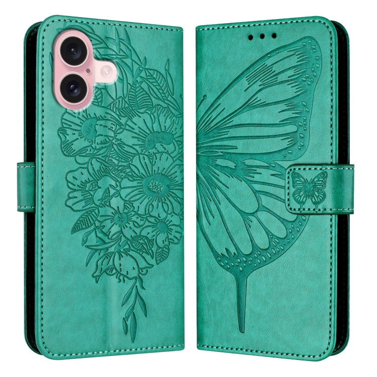 壓紋蝴蝶皮革手機殼，適用於 iPhone 16 Pro、iPhone 16 Plus、iPhone 16、iPhone 15 Pro Max、iPhone 15 Pro、iPhone 15 Plus