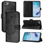 壓紋蝴蝶皮革手機殼，適用於 iPhone 15、iPod Touch 7 / 6 / 5