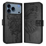 壓紋蝴蝶皮革手機殼，適用於 iPhone 17e / 16e、iPhone 17 Pro Max、iPhone 17 Pro、iPhone 17、iPhone Air、iPhone 16 Pro Max
