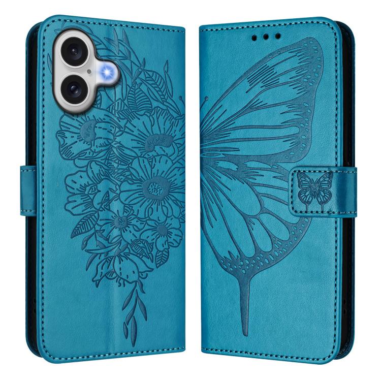 壓紋蝴蝶皮革手機殼，適用於 iPhone 17e / 16e、iPhone 17 Pro Max、iPhone 17 Pro、iPhone 17、iPhone Air、iPhone 16 Pro Max