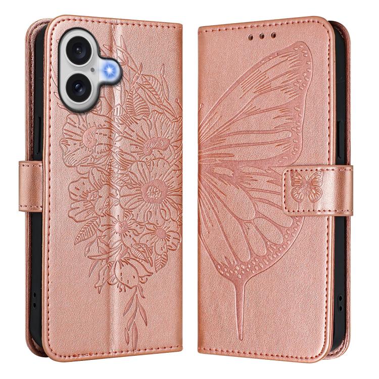 壓紋蝴蝶皮革手機殼，適用於 iPhone 17e / 16e、iPhone 17 Pro Max、iPhone 17 Pro、iPhone 17、iPhone Air、iPhone 16 Pro Max