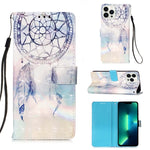 3D 繪畫橫向翻蓋皮革手機殼，適用於 iPhone 16 Pro、iPhone 16 Plus、iPhone 16、iPhone 15 Pro Max、iPhone 15 Pro、iPhone 15 Plus