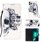 3D 繪畫橫向翻蓋皮革手機殼，適用於 iPhone 16 Pro、iPhone 16 Plus、iPhone 16、iPhone 15 Pro Max、iPhone 15 Pro、iPhone 15 Plus