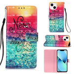 3D 繪畫橫向翻蓋皮革手機殼，適用於 iPhone 16 Pro、iPhone 16 Plus、iPhone 16、iPhone 15 Pro Max、iPhone 15 Pro、iPhone 15 Plus