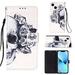 3D 繪畫橫向翻蓋皮革手機殼，適用於 iPhone 16 Pro、iPhone 16 Plus、iPhone 16、iPhone 15 Pro Max、iPhone 15 Pro、iPhone 15 Plus
