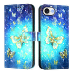 3D 繪畫橫向翻蓋皮革手機殼，適用於 iPhone 17e / 16e、iPhone 17 Pro Max、iPhone 17 Pro、iPhone 17、iPhone Air、iPhone 16 Pro Max