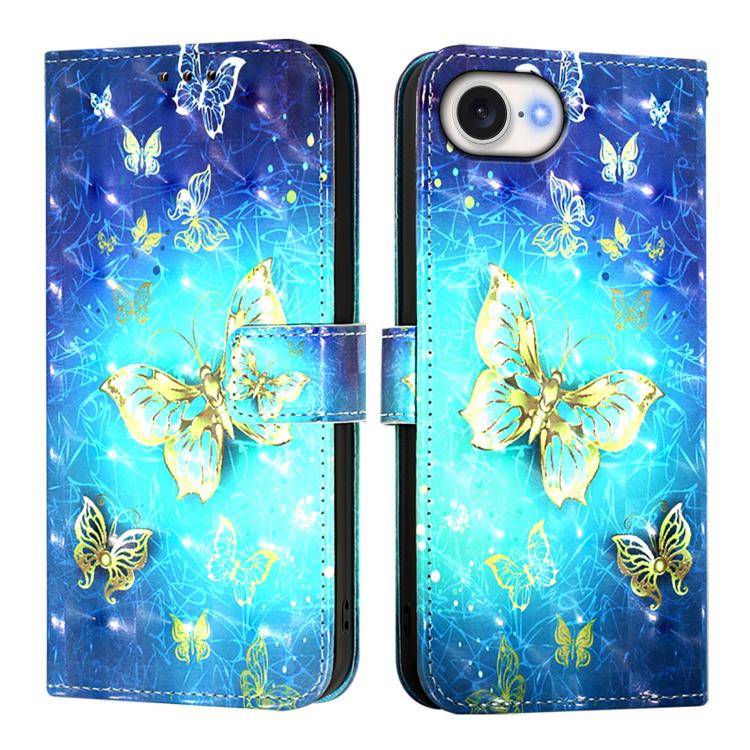 3D 繪畫橫向翻蓋皮革手機殼，適用於 iPhone 17e / 16e、iPhone 17 Pro Max、iPhone 17 Pro、iPhone 17、iPhone Air、iPhone 16 Pro Max