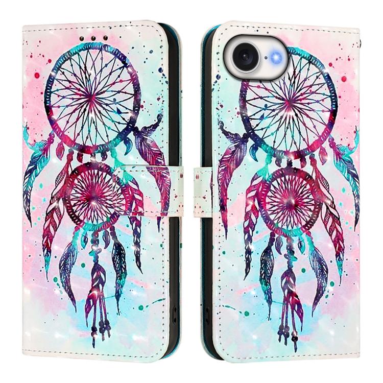 3D 繪畫橫向翻蓋皮革手機殼，適用於 iPhone 17e / 16e、iPhone 17 Pro Max、iPhone 17 Pro、iPhone 17、iPhone Air、iPhone 16 Pro Max