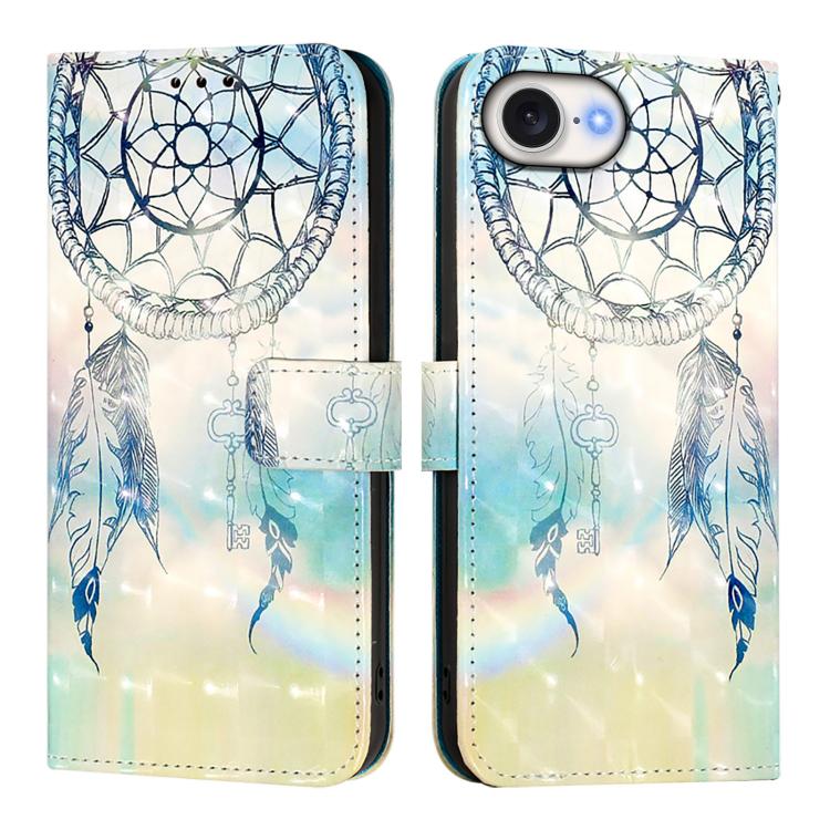 3D 繪畫橫向翻蓋皮革手機殼，適用於 iPhone 17e / 16e、iPhone 17 Pro Max、iPhone 17 Pro、iPhone 17、iPhone Air、iPhone 16 Pro Max