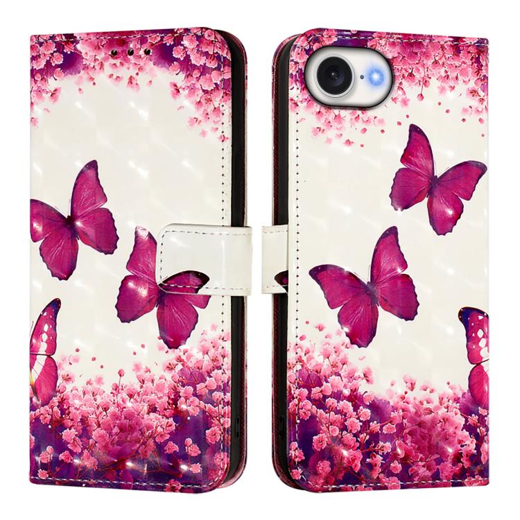 3D 繪畫橫向翻蓋皮革手機殼，適用於 iPhone 17e / 16e、iPhone 17 Pro Max、iPhone 17 Pro、iPhone 17、iPhone Air、iPhone 16 Pro Max