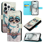 3D 繪畫橫向翻蓋皮革手機殼，適用於 iPhone 17e / 16e、iPhone 17 Pro Max、iPhone 17 Pro、iPhone 17、iPhone Air、iPhone 16 Pro Max