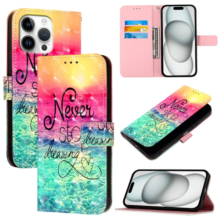 3D 繪畫橫向翻蓋皮革手機殼，適用於 iPhone 17e / 16e、iPhone 17 Pro Max、iPhone 17 Pro、iPhone 17、iPhone Air、iPhone 16 Pro Max