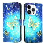 3D 繪畫橫向翻蓋皮革手機殼，適用於 iPhone 16 Pro、iPhone 16 Plus、iPhone 16、iPhone 15 Pro Max、iPhone 15 Pro、iPhone 15 Plus