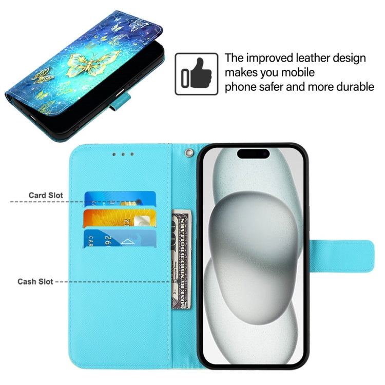 3D 繪畫橫向翻蓋皮革手機殼，適用於 iPhone 16 Pro、iPhone 16 Plus、iPhone 16、iPhone 15 Pro Max、iPhone 15 Pro、iPhone 15 Plus