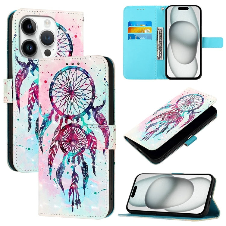 3D 繪畫橫向翻蓋皮革手機殼，適用於 iPhone 16 Pro、iPhone 16 Plus、iPhone 16、iPhone 15 Pro Max、iPhone 15 Pro、iPhone 15 Plus