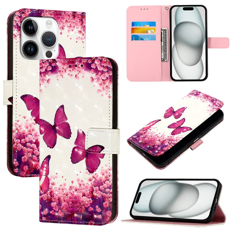 3D 繪畫橫向翻蓋皮革手機殼，適用於 iPhone 16 Pro、iPhone 16 Plus、iPhone 16、iPhone 15 Pro Max、iPhone 15 Pro、iPhone 15 Plus