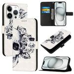 3D 繪畫橫向翻蓋皮革手機殼，適用於 iPhone 16 Pro、iPhone 16 Plus、iPhone 16、iPhone 15 Pro Max、iPhone 15 Pro、iPhone 15 Plus