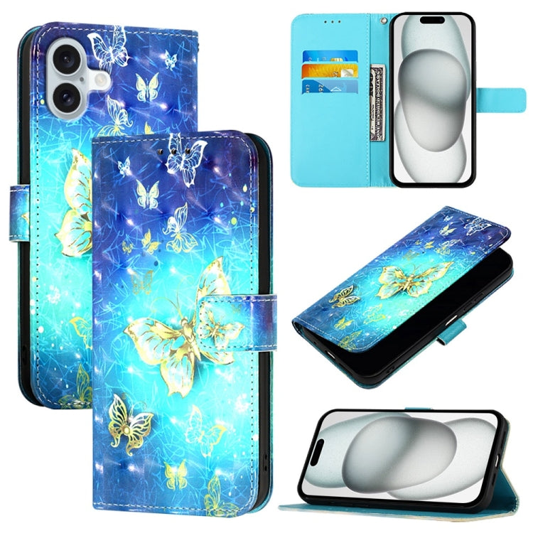 3D 繪畫橫向翻蓋皮革手機殼，適用於 iPhone 16 Pro、iPhone 16 Plus、iPhone 16、iPhone 15 Pro Max、iPhone 15 Pro、iPhone 15 Plus