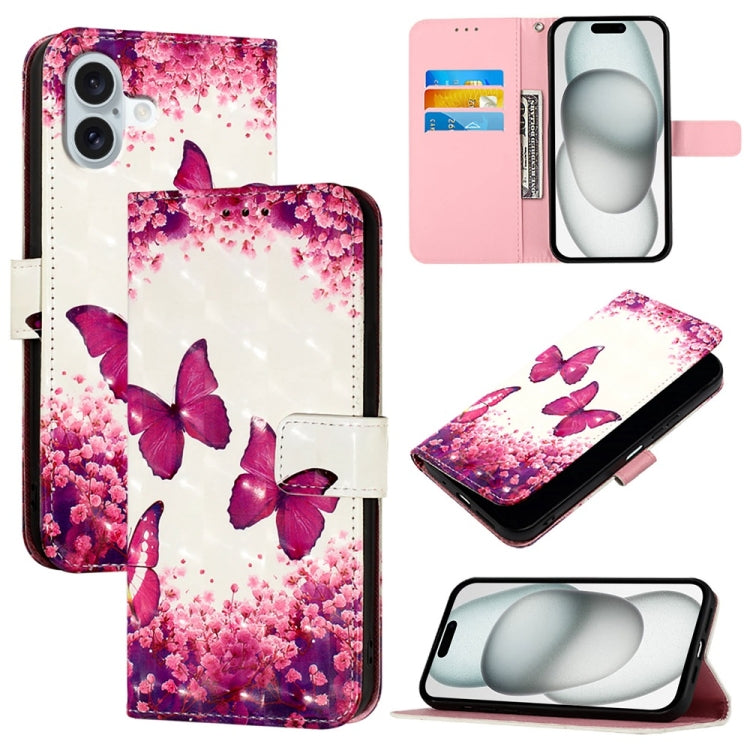 3D 繪畫橫向翻蓋皮革手機殼，適用於 iPhone 16 Pro、iPhone 16 Plus、iPhone 16、iPhone 15 Pro Max、iPhone 15 Pro、iPhone 15 Plus