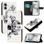 3D 繪畫橫向翻蓋皮革手機殼，適用於 iPhone 16 Pro、iPhone 16 Plus、iPhone 16、iPhone 15 Pro Max、iPhone 15 Pro、iPhone 15 Plus