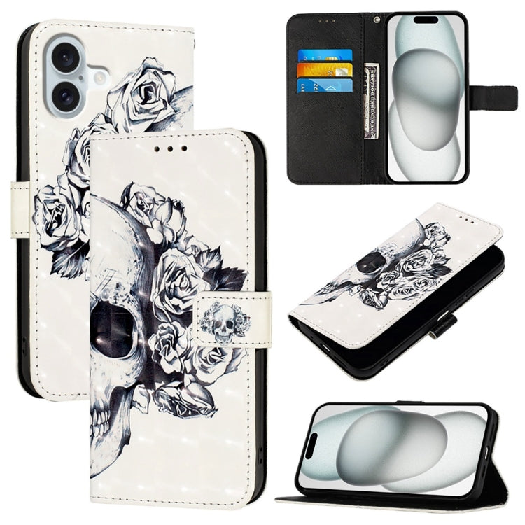 3D 繪畫橫向翻蓋皮革手機殼，適用於 iPhone 16 Pro、iPhone 16 Plus、iPhone 16、iPhone 15 Pro Max、iPhone 15 Pro、iPhone 15 Plus