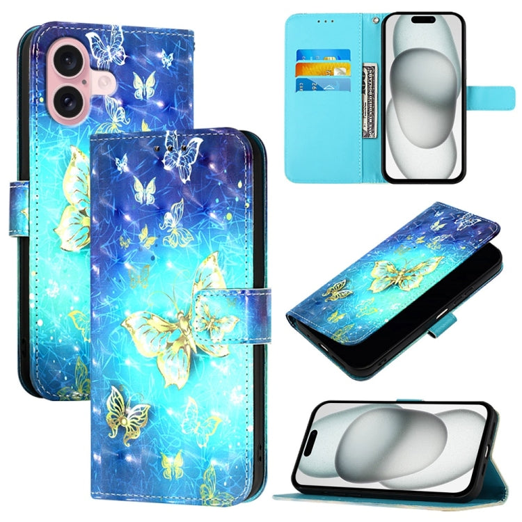 3D 繪畫橫向翻蓋皮革手機殼，適用於 iPhone 16 Pro、iPhone 16 Plus、iPhone 16、iPhone 15 Pro Max、iPhone 15 Pro、iPhone 15 Plus