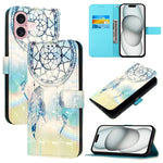 3D 繪畫橫向翻蓋皮革手機殼，適用於 iPhone 16 Pro、iPhone 16 Plus、iPhone 16、iPhone 15 Pro Max、iPhone 15 Pro、iPhone 15 Plus