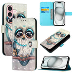 3D 繪畫橫向翻蓋皮革手機殼，適用於 iPhone 16 Pro、iPhone 16 Plus、iPhone 16、iPhone 15 Pro Max、iPhone 15 Pro、iPhone 15 Plus