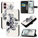 3D 繪畫橫向翻蓋皮革手機殼，適用於 iPhone 16 Pro、iPhone 16 Plus、iPhone 16、iPhone 15 Pro Max、iPhone 15 Pro、iPhone 15 Plus