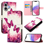 3D 繪畫橫向翻蓋皮革手機殼，適用於 iPhone 17e / 16e、iPhone 17 Pro Max、iPhone 17 Pro、iPhone 17、iPhone Air、iPhone 16 Pro Max
