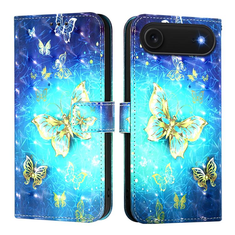 3D 繪畫橫向翻蓋皮革手機殼，適用於 iPhone 17e / 16e、iPhone 17 Pro Max、iPhone 17 Pro、iPhone 17、iPhone Air、iPhone 16 Pro Max