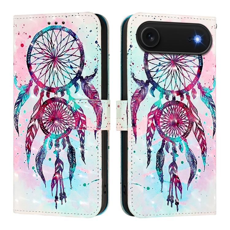 3D 繪畫橫向翻蓋皮革手機殼，適用於 iPhone 17e / 16e、iPhone 17 Pro Max、iPhone 17 Pro、iPhone 17、iPhone Air、iPhone 16 Pro Max