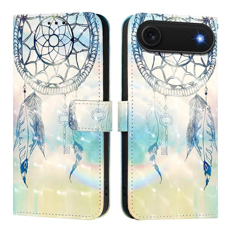 3D 繪畫橫向翻蓋皮革手機殼，適用於 iPhone 17e / 16e、iPhone 17 Pro Max、iPhone 17 Pro、iPhone 17、iPhone Air、iPhone 16 Pro Max
