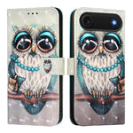 3D 繪畫橫向翻蓋皮革手機殼，適用於 iPhone 17e / 16e、iPhone 17 Pro Max、iPhone 17 Pro、iPhone 17、iPhone Air、iPhone 16 Pro Max