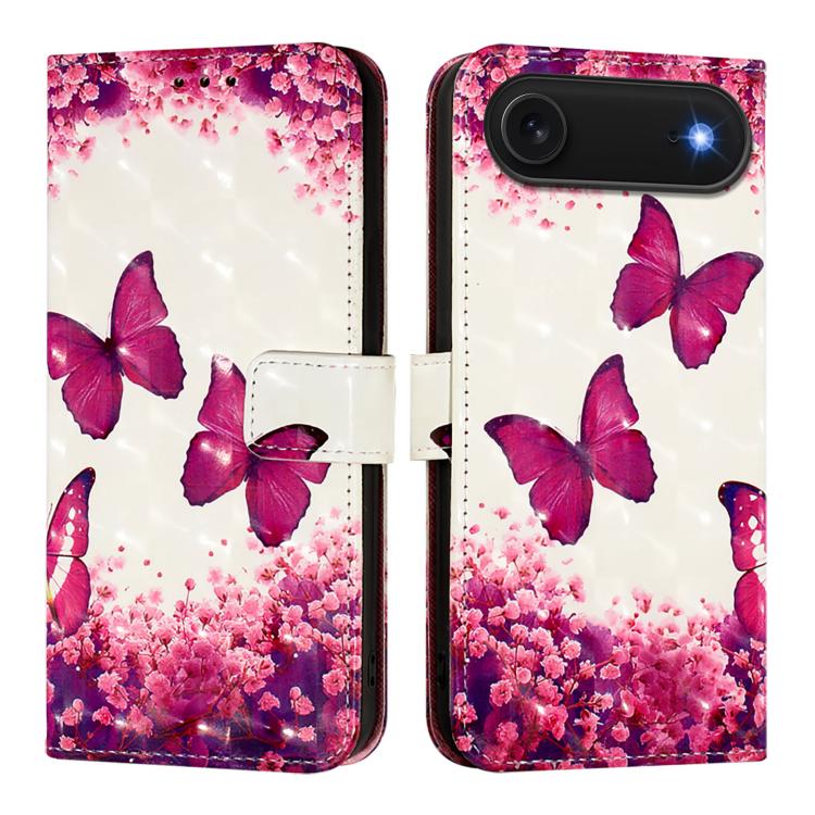 3D 繪畫橫向翻蓋皮革手機殼，適用於 iPhone 17e / 16e、iPhone 17 Pro Max、iPhone 17 Pro、iPhone 17、iPhone Air、iPhone 16 Pro Max