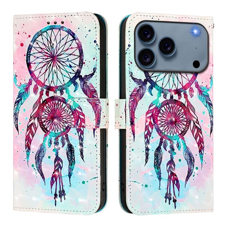 3D 繪畫橫向翻蓋皮革手機殼，適用於 iPhone 17e / 16e、iPhone 17 Pro Max、iPhone 17 Pro、iPhone 17、iPhone Air、iPhone 16 Pro Max