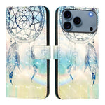 3D 繪畫橫向翻蓋皮革手機殼，適用於 iPhone 17e / 16e、iPhone 17 Pro Max、iPhone 17 Pro、iPhone 17、iPhone Air、iPhone 16 Pro Max