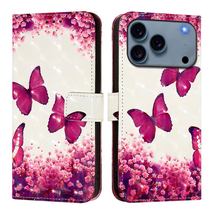3D 繪畫橫向翻蓋皮革手機殼，適用於 iPhone 17e / 16e、iPhone 17 Pro Max、iPhone 17 Pro、iPhone 17、iPhone Air、iPhone 16 Pro Max