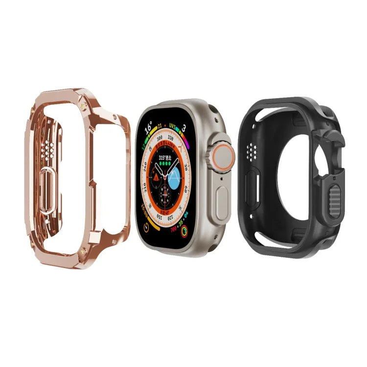 2 合 1 PC 混合 TPU 防護錶殼，適用於 Apple Watch Series 6 / 5 / 4 / SE 44mm，適用於 Apple Watch Series 6 / 5 / 4 / SE 40mm，適用於 Apple Watch Ultra 3 / 2 / 1 49mm，適用於 Apple Watch Series 9 / 8 / 7 45mm，適用於 Apple Watch Series 9 / 8 / 7 41mm
