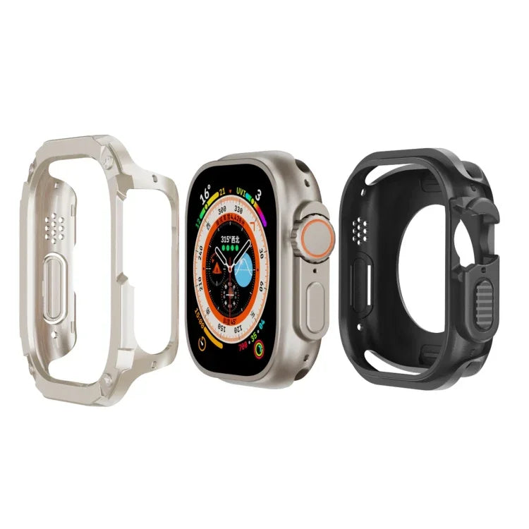 2 合 1 PC 混合 TPU 防護錶殼，適用於 Apple Watch Series 6 / 5 / 4 / SE 44mm，適用於 Apple Watch Series 6 / 5 / 4 / SE 40mm，適用於 Apple Watch Ultra 3 / 2 / 1 49mm，適用於 Apple Watch Series 9 / 8 / 7 45mm，適用於 Apple Watch Series 9 / 8 / 7 41mm