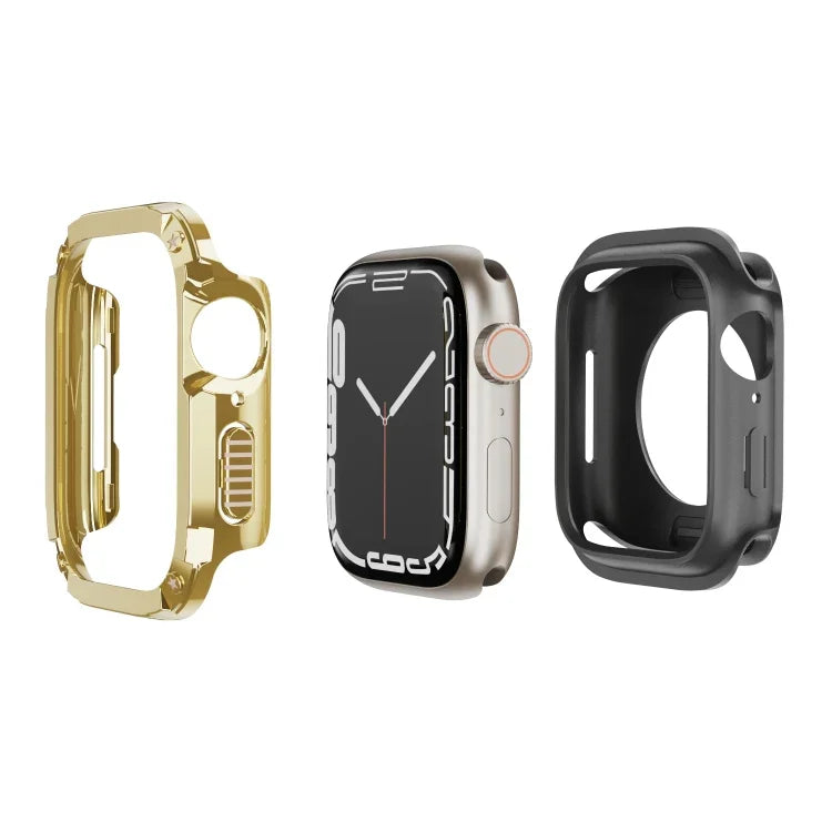 2 合 1 PC 混合 TPU 防護錶殼，適用於 Apple Watch Series 6 / 5 / 4 / SE 44mm，適用於 Apple Watch Series 6 / 5 / 4 / SE 40mm，適用於 Apple Watch Ultra 3 / 2 / 1 49mm，適用於 Apple Watch Series 9 / 8 / 7 45mm，適用於 Apple Watch Series 9 / 8 / 7 41mm
