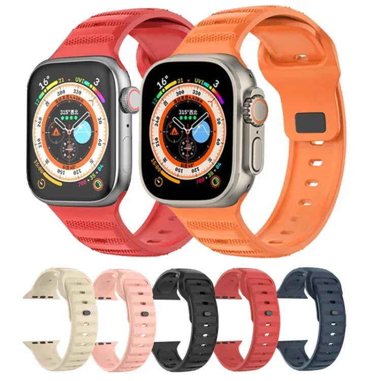 點狀紋理氟橡膠錶帶，適用於 Apple Watch 42mm，Apple Watch 38mm