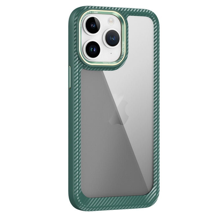 Carbon Fiber Transparent Back Panel Phone Case, For iPhone 11 Pro Max, For iPhone 11