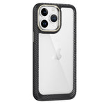 Carbon Fiber Transparent Back Panel Phone Case, For iPhone 11 Pro Max, For iPhone 11