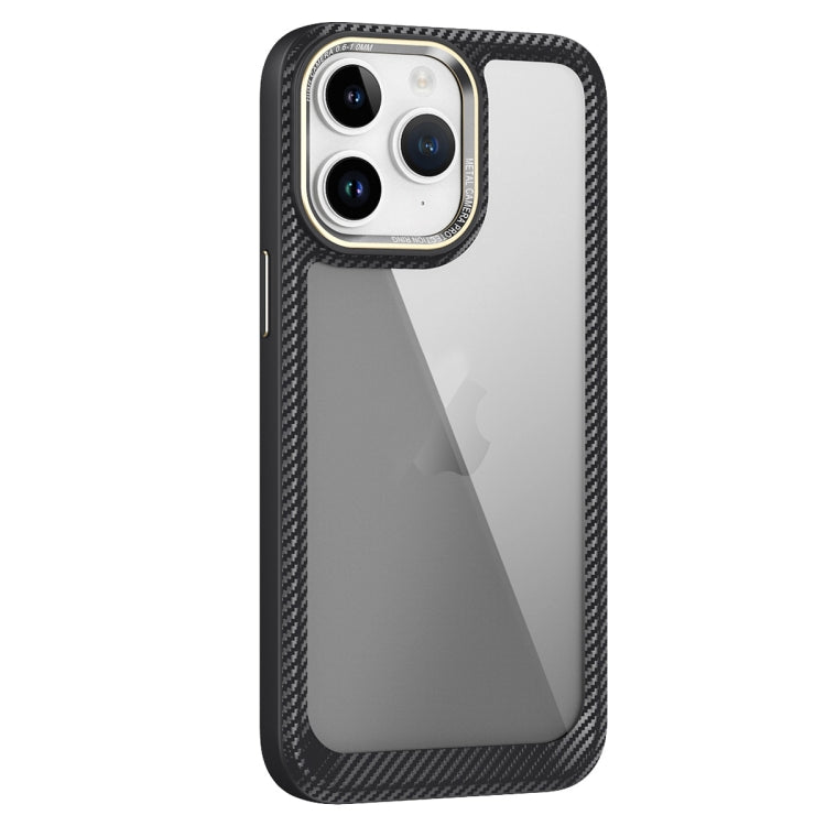 Carbon Fiber Transparent Back Panel Phone Case, For iPhone 11 Pro Max, For iPhone 11