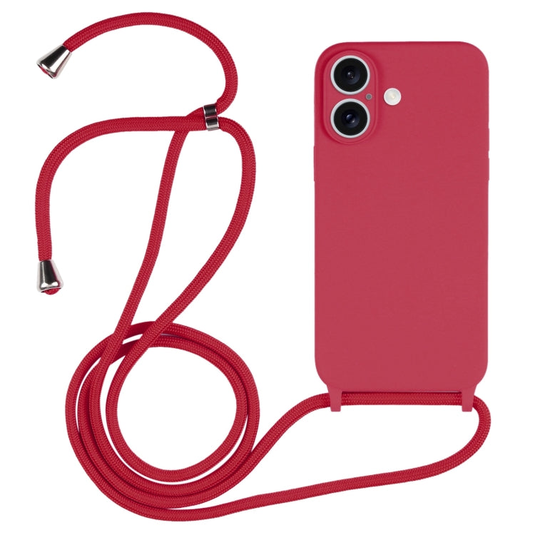 斜背掛繩液態矽膠手機殼，適用於 iPhone 16 Pro Max、iPhone 16 Pro、iPhone 16 Plus