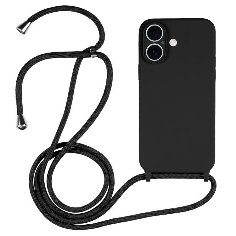 斜背掛繩液態矽膠手機殼，適用於 iPhone 16 Pro Max、iPhone 16 Pro、iPhone 16 Plus