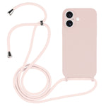 斜背掛繩液態矽膠手機殼，適用於 iPhone 16 Pro Max、iPhone 16 Pro、iPhone 16 Plus