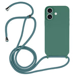 斜背掛繩液態矽膠手機殼，適用於 iPhone 16 Pro Max、iPhone 16 Pro、iPhone 16 Plus