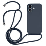 斜背掛繩液態矽膠手機殼，適用於 iPhone 16 Pro Max、iPhone 16 Pro、iPhone 16 Plus